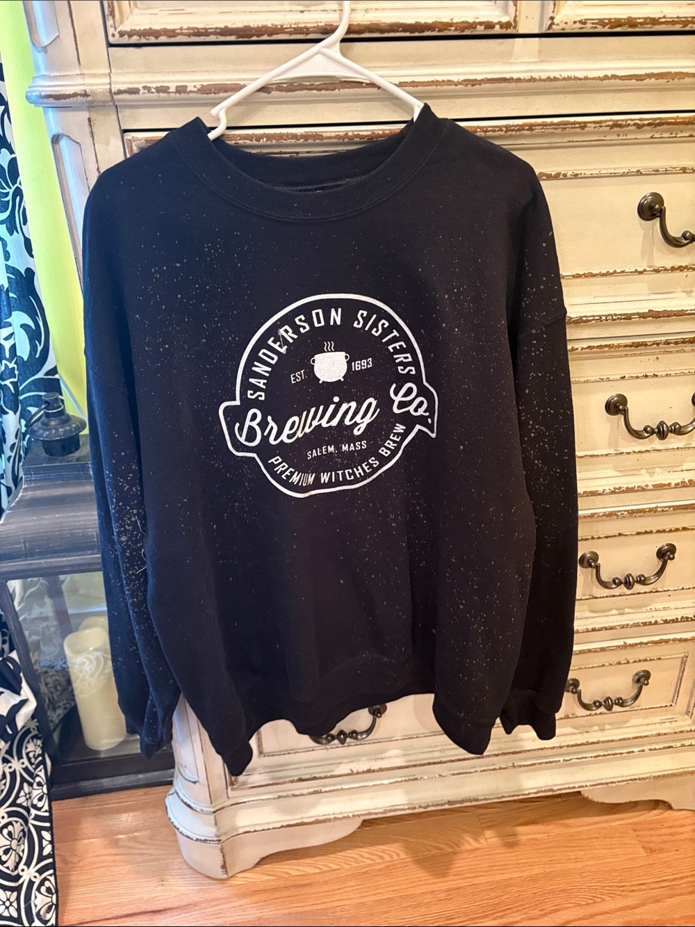Gildan Black Crewneck Sweatshirt with White Brewing Co. Logo